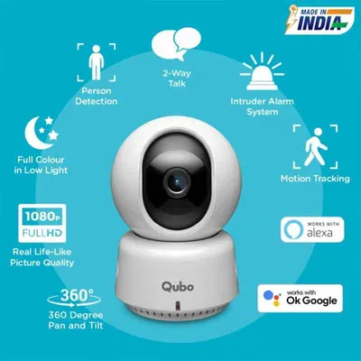 Qubo HCP01 2MP 1080p White FHD Wi-Fi Camera