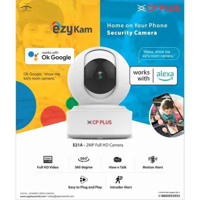 CP Plus CPE21-A Intelligent Home PT Wireless wifi Camera with Cloud Remote Viewing 1080 Full HD with Built in Alexa & Google Assistant