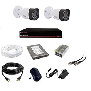 CP Plus 2.4MP 2 Pcs White & Black Camera, 4 Channel DVR & Hard Disk Kit with All Accessories, CP_007