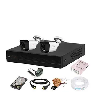 CP Plus 2.4MP 2 Pcs White, Black Camera, 4 Channel DVR & Hard Disk Kit with All Accessories, 4CHDVR-2B-02