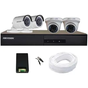 Hikvision Full HD 2MP 4 CCTV Camera (2 Dome & 2 Bullet) & 4CH Full HD DVR Kit (All Accessories)
