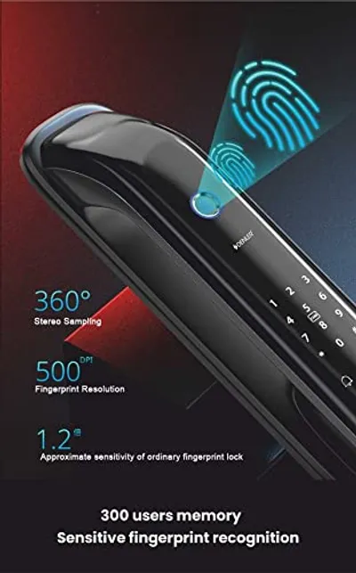 Denler DL02 Denler Smart door lock, Digital door lock, Fingerprint lock with Wi-Fi Remote Unlock App, RFID Card, PIN, Manual Key