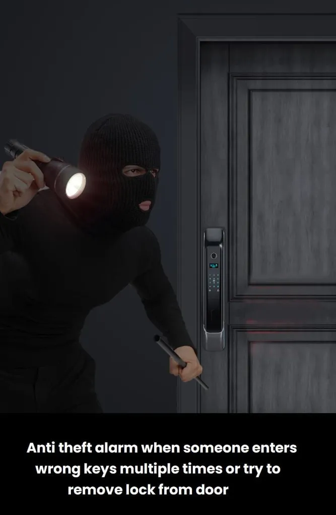 Denler DL02 Denler Smart door lock, Digital door lock, Fingerprint lock with Wi-Fi Remote Unlock App, RFID Card, PIN, Manual Key