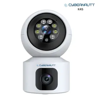 Cybernautt K4S 4MP Dual Lens Full HD PT,  4G Sim, Indoor Camera with Two Way Audio, Motion Track, Alarm, Night Vision, Human Detect & SD Support upto 128GB