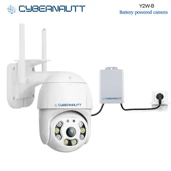 Cybernautt Y2W-B 2MP Full HD Battery Powered Smart WiFi Camera with Night Vision, Vandal Proof, Built-in-Siren, 2 Way Audio & Support SD Upto 128 GB