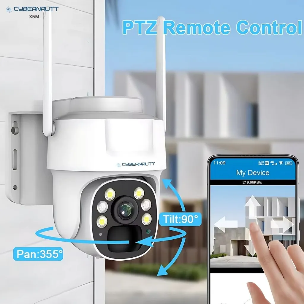 Cybernautt X5M 5MP Full HD 4G SIM Solar Camera with 8000mAh Battery, Motion Detect, IR Night Vision, Alarm, Waterproof & Support SD up to 128GB