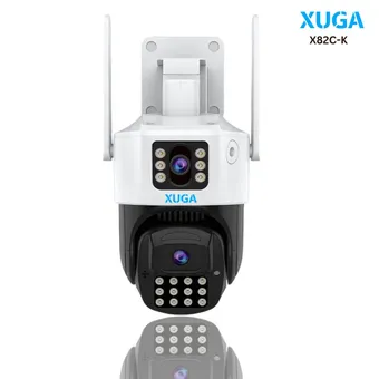 XUGA X82C-K 8MP HD Dual Lens 4G Sim Camera with Two Way Audio, Motion Detect, Colour Night Vision, Alarm, Waterproof & Support SD upto 256GB