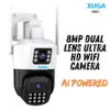 XUGA X82C 8MP HD Dual Lens Smart Wi-Fi Camera with Two Way Audio, Motion Detect, Colour Night Vision, Alarm, Waterproof & Support SD upto 256GB