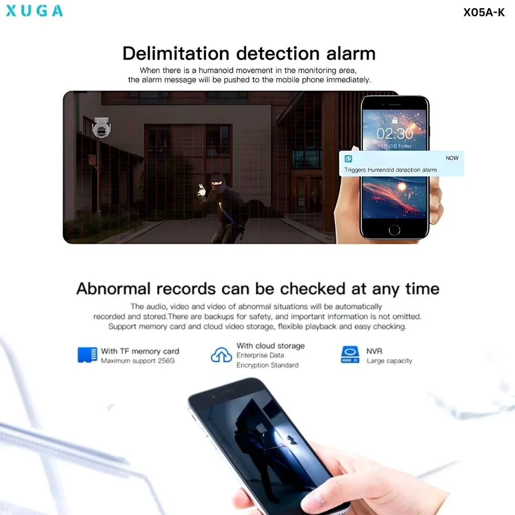 XUGA X05A-K 5MP Ulta HD PT 4G Sim Camera with Colour Night Vision, Human Detect, 2 Way Talk, Motion Detect, IP66 Waterpoof & Support SD Upto 256GB