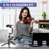 Cybernautt CS-5VK 3kg Black 6-in-1 Video Making Vlogging Kit with Fill Light, Phone Stand, Microphone for Making Videos, Live Broadcasting, Vlogging, YouTube & Instagram