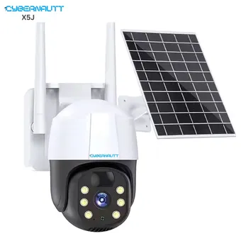 Cybernautt X5J 5MP Full HD PT 4G Sim Solar Camera with Motion Detect, Colour Night Vision, Human Detect, IP66, 2 Way Audio & Support SD Upto 128GB