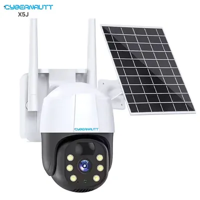 Cybernautt X5J 5MP Full HD PT 4G Sim Solar Camera with Motion Detect, Colour Night Vision, Human Detect, IP66, 2 Way Audio & Support SD Upto 128GB