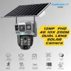 Cybernautt X10D 12MP Dual Lens Full HD 4G Sim Solar Camera with 10X Zoom Human Detect, Motion Detect, Two Way Audio, Alarm Notification & Support 128GB SD Card
