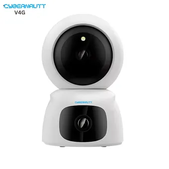 Cybernautt V4G 8MP FHD Dual Lens Full HD Smart WiFi Indoor Camera with Automatic Human Detect, Motion Detect, Two Way Audio, Alarm & Support 256GB SD