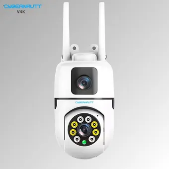 Cybernautt V4K 4MP Dual Lens Full HD Smart Wi-Fi Camera with Colour Night Vision, Human & Motion Detect, 2 Way Audio, Alarm & Support 256GB SD