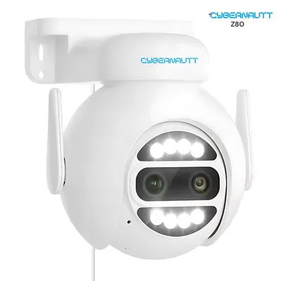 Cybernautt Z8O 8MP Dual Lens Full HD Smart Wi-Fi Camera with 10x Zoom, Human & Motion Detect, IP66, 2 Way Audio, Alarm & Support 256GB SD Card