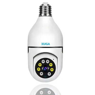 XUGA X05H 5MP Pan Tilt 360° View Full HD CCTV AI Smart Security Bulb Camera | Motion Tracking | 2-Way Audio | Color Night Vision | WiFi Camera for Home | Up to 256GB SD Card Support