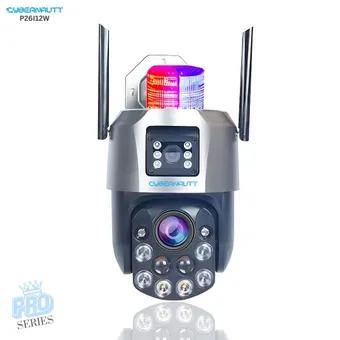 Cybernautt P26I12W 3MP+3MP Dual Lens Ultra HD Smart WiFi Camera with 12X Zoom, Human/Motion Detect, 2 Way Audio, Notification & Support 512GB SD