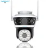 Cybernautt K6S 6MP Triple Lens Ultra HD PT 4G Sim Camera with Human Detect, Motion Detect, 2 Way Audio, Notification, Alarm & Support 128GB SD