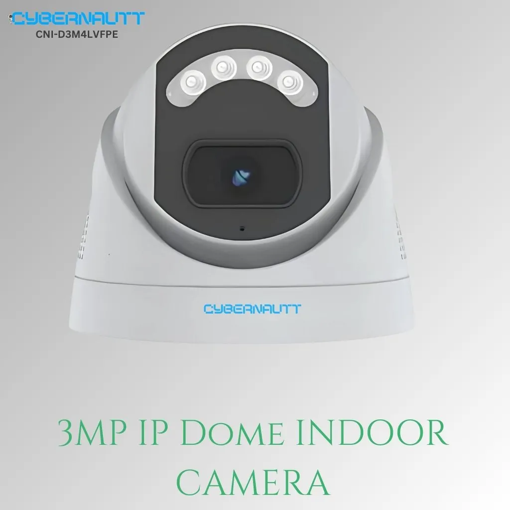 Cybernautt CNI-D3M4LVFPE 3MP HD Dome Network IP Camera with Colour Night Vision, Human Detect, Motion Detect, Two Way Audio & NVR Enabled