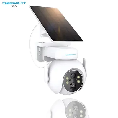 Cybernautt X5D 5MP Dual Lens Ultra HD PT Solar 4G Sim Camera with Human Detect, Motion Detect, 2 Way Audio, Notification, Alarm & Support 128GB SD