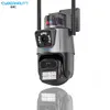 Cybernautt K4C 4MP Dual Lens Full HD 4G Sim Camera with Human Detect, Motion Detect, IP66, Two Way Audio, Notification, Alarm & Support 128GB SD