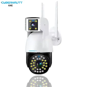 Cybernautt K4E 4MP Dual Lens Full HD 4G Sim Camera with Human Detect, Motion Detect, IP66, Two Way Audio, Notification, Alarm & Support 128GB SD
