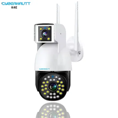 Cybernautt K4E 4MP Dual Lens Full HD 4G Sim Camera with Human Detect, Motion Detect, IP66, Two Way Audio, Notification, Alarm & Support 128GB SD