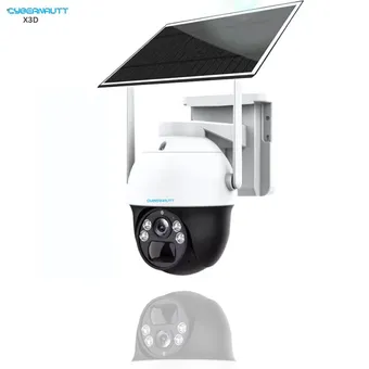 Cybernautt X3D 4MP Dual Lens UHD Solar 4G Sim Camera with Night Vision, Human/Motion Detect, 2 Way Audio, Notification, Alarm & Support 256GB SD