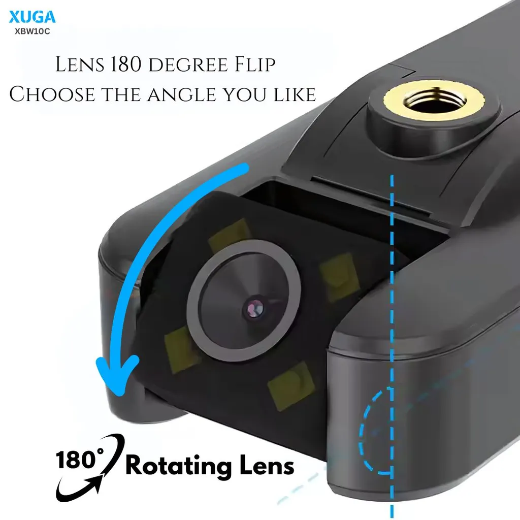 XUGA XBW10C HD Body Camera with Night Vision | 256GB Support | 180° Rotating Lens | Body Cam Video Recorder for Police and Personal Security | Clip On | Sports & Hiking Security