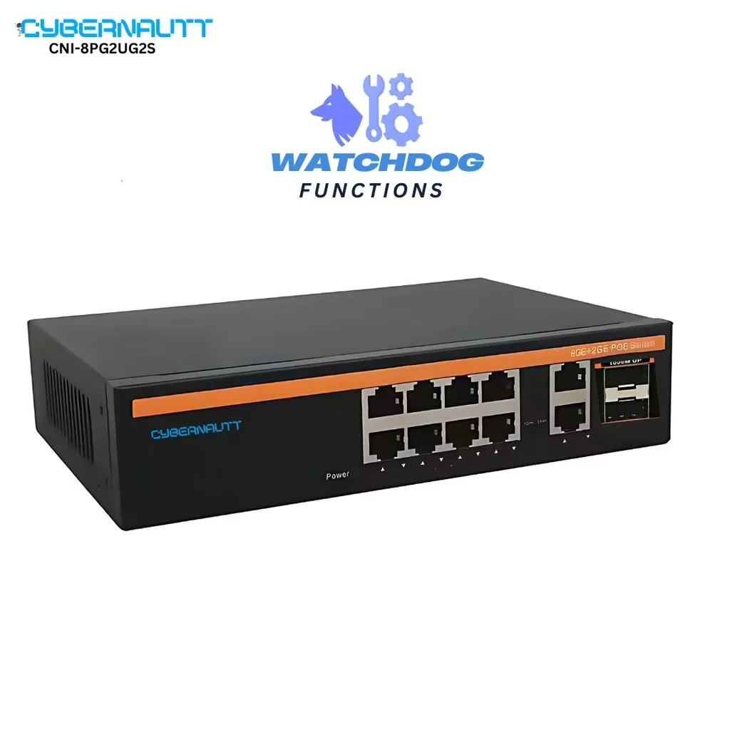 Cybernautt CNI-8PG2UG2S-PS 8+2+2 Gigabit POE Switch with 2 SFP Uplink Port, Watchdog Function, Lightning Protection Support & Built-in Power Supply