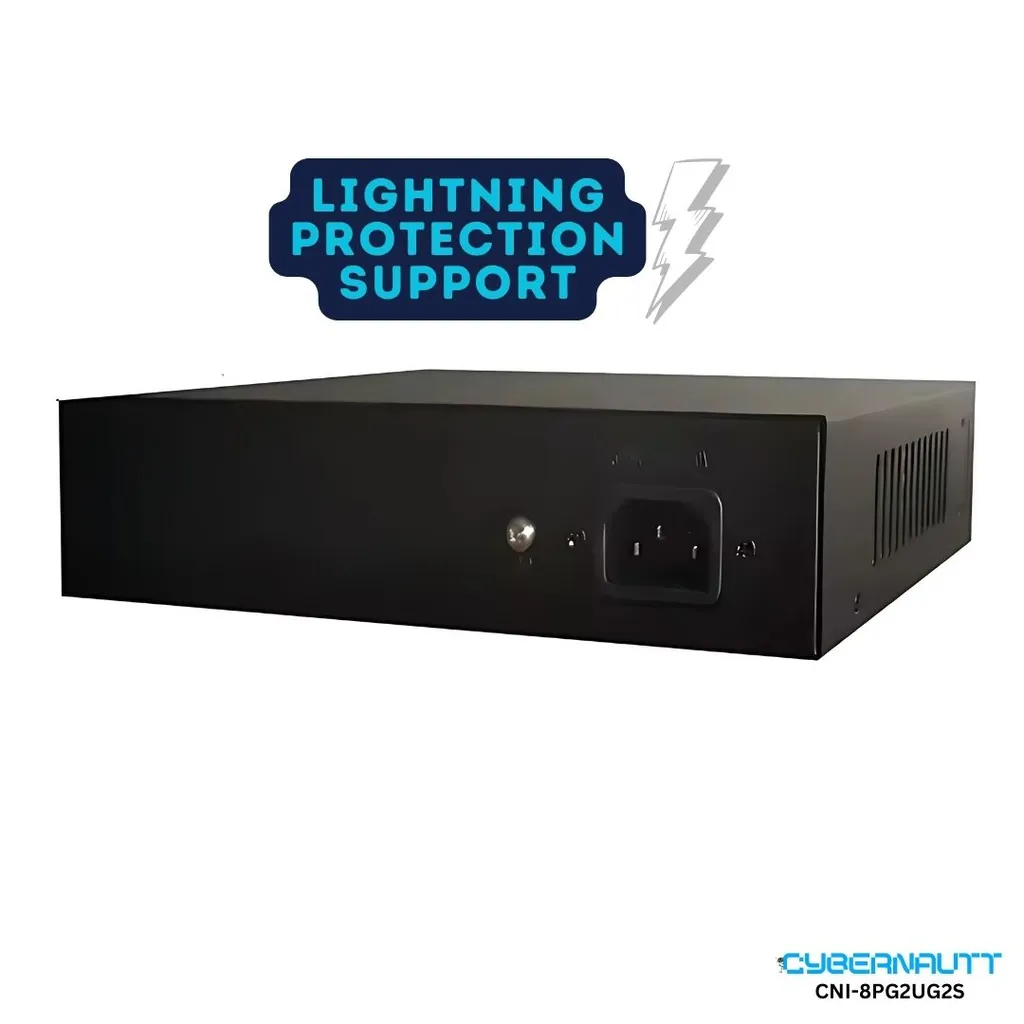 Cybernautt CNI-8PG2UG2S-PS 8+2+2 Gigabit POE Switch with 2 SFP Uplink Port, Watchdog Function, Lightning Protection Support & Built-in Power Supply