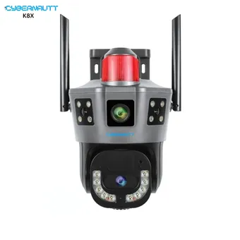 Cybernautt K8X 8MP Dual Lens UHD PT 4G Sim Camera with IP66, Night Vision, Human Detect, Motion Detect, 2 Way Audio, Notification & Support 256GB SD