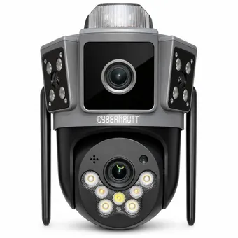 Cybernautt K8X 8MP Dual Lens UHD PT 4G Sim Camera with IP66, Night Vision, Human Detect, Motion Detect, 2 Way Audio, Notification & Support 256GB SD