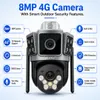 Cybernautt K8X 8MP Dual Lens UHD PT 4G Sim Camera with IP66, Night Vision, Human Detect, Motion Detect, 2 Way Audio, Notification & Support 256GB SD