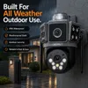 Cybernautt K8X 8MP Dual Lens UHD PT 4G Sim Camera with IP66, Night Vision, Human Detect, Motion Detect, 2 Way Audio, Notification & Support 256GB SD