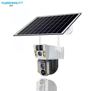 Cybernautt X6B 6MP HD PT Solar 4G Sim Camera with Colour Night Vision, Human Detect, Motion Detect, Alarm, 2 Way Audio & Support SD Upto 128GB