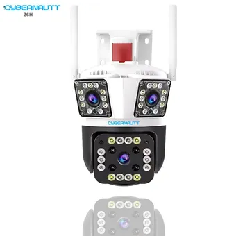 Cybernautt Z6H 6MP HD PT Smart Wi-Fi Camera with Three Lens, Colour Night Vision, Human Detect, Motion Detect, Two Way Audio & Support SD Upto 128GB