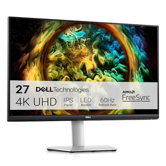 Dell 27 inch 16:9 4K UHD IPS Ultra-Thin Bezel Silver Monitor, S2721QS