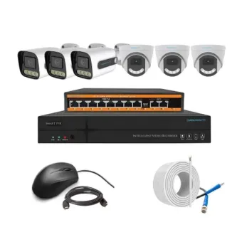 Cybernautt 3MP Full HD Indoor & Outdoor Network IP Combo Kit with 10Ch NVR, 3D 3B Full HD Camera, 8Ch POE, 100m Copper LAN Cable & Connectors