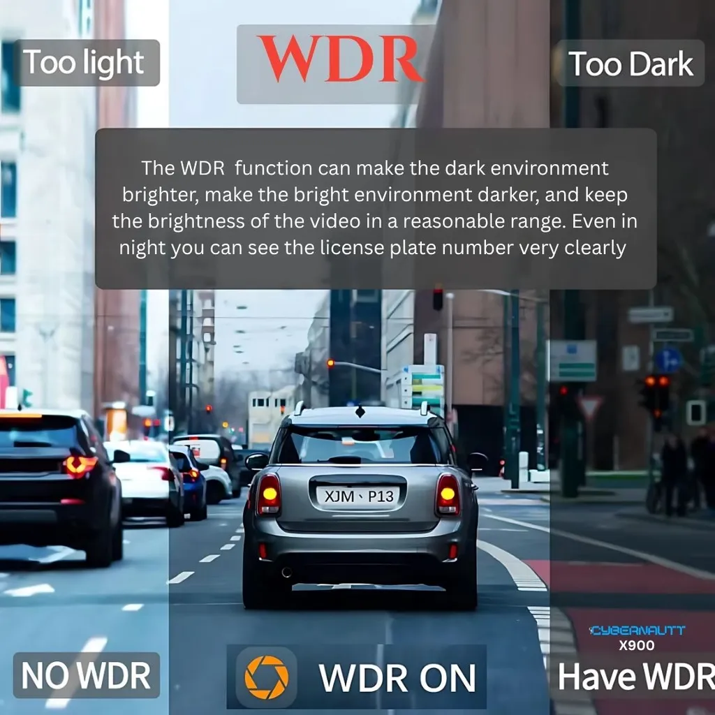 Cybernautt X900 2 inch 1080p Front & Rear Dual Dash Cam with 170 deg Wide Angle & Upto 256GB SD Support