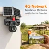 Cybernautt X10Z 4+4+4 MP Dual Lens Battery Powered 4G Linkage Dual Solar Sim Camera, Human/Motion Detect, Pan Tilt Zoom, AI Enabled, Motion Detect, 2 Way Audio, Alarm & Support 256GB SD