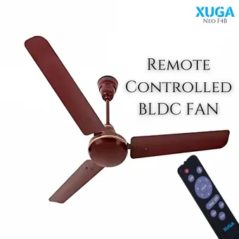 XUGA Neo F4B, 28W ,5 Star, 380rpm ,3 Blade, Smoky Brown BLDC Ceiling Fan with Remote, Sweep: 1200 mm, Copper Winding