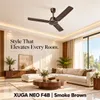 XUGA Neo F4B, 28W ,5 Star, 380rpm ,3 Blade, Smoky Brown BLDC Ceiling Fan with Remote, Sweep: 1200 mm, Copper Motor , 5 Years Warranty, Brown Finish