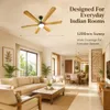 XUGA Zephyr F1W 32W 5 Star 320rpm 6 Blade Wooden BLDC Ceiling Fan with Remote, Sweep: 1200 mm , Copper Motor , 5 Years Warranty