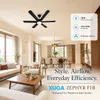 XUGA Zephyr F1B 32W 5 Star 320rpm 6 Blade Smoke Brown BLDC Ceiling Fan with Remote, Sweep: 1200 mm , Copper Motor , 5 Years Warranty