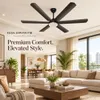XUGA Zephyr F1B 32W 5 Star 320rpm 6 Blade Smoke Brown BLDC Ceiling Fan with Remote, Sweep: 1200 mm , Copper Motor , 5 Years Warranty
