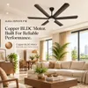 XUGA Zephyr F1B 32W 5 Star 320rpm 6 Blade Smoke Brown BLDC Ceiling Fan with Remote, Sweep: 1200 mm , Copper Motor , 5 Years Warranty