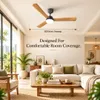 XUGA Celeste F2W 28W 5 Star 380rpm 3 Blade Wooden BLDC Ceiling Fan with Remote, Sweep: 1200 mm , Copper Motor , 5 Years Warranty