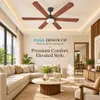 XUGA Zephyr F1P 32W 5 Star 320rpm Copper Motor Oakwood BLDC 6 Blade Ceiling Fan with Remote & Copper Motor, Sweep: 1200 mm | 5 years Warranty